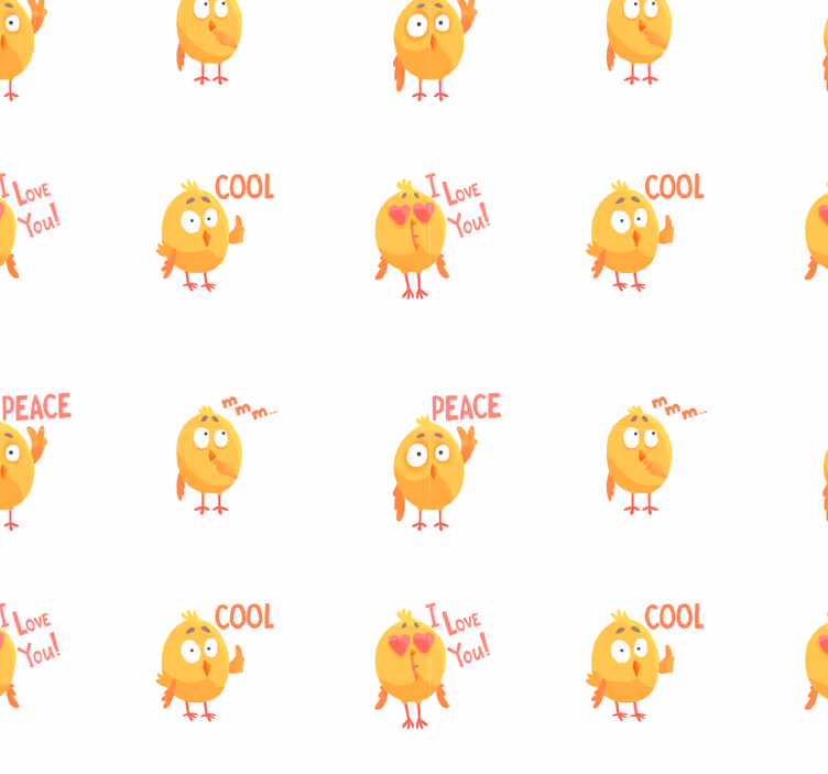Papel tapiz animales pollo cómico de dibujos animados - TenVinilo