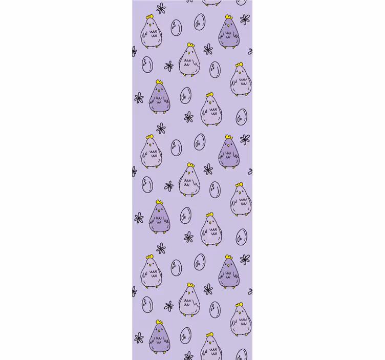 Papel tapiz infantil diseño de patrón de pollito - TenVinilo
