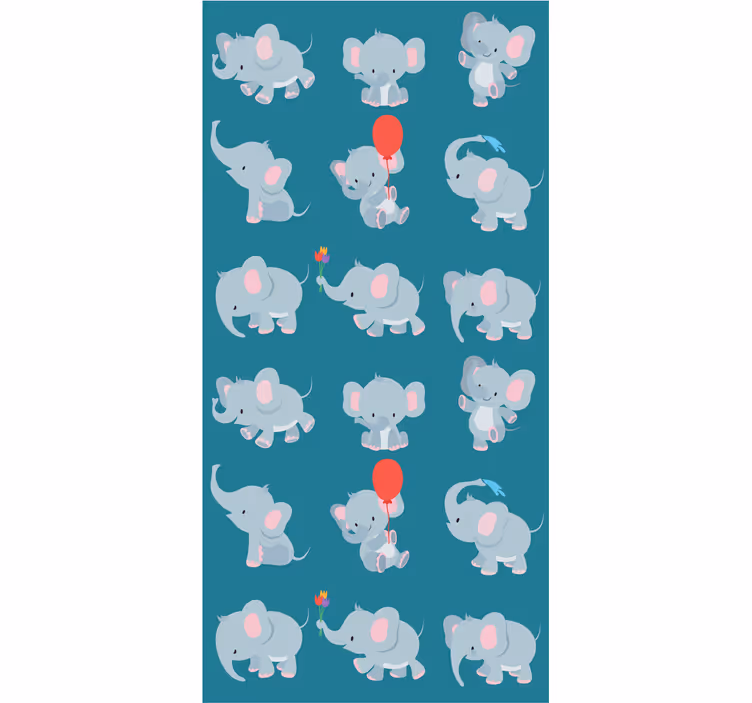 Papel pintado infantil Elefante feliz - TenVinilo