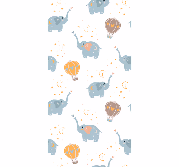 Papel pintado animal Elefante y globos - TenVinilo