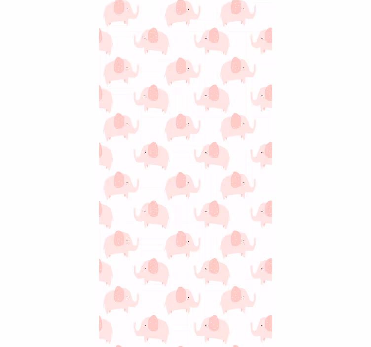 Papel pintado infantil Elefantes rosados - TenVinilo
