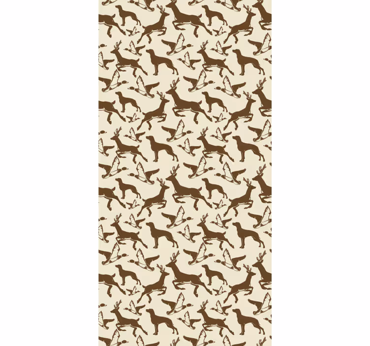 Papel pintado animal Ciervo, flores y pájaros - TenVinilo