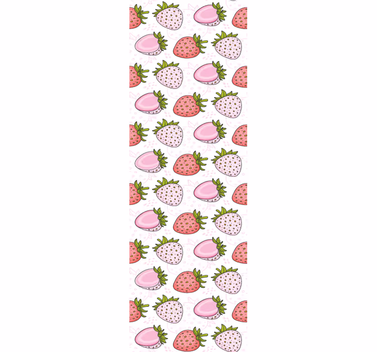 Papel tapiz cocina patrones de fresa - TenVinilo