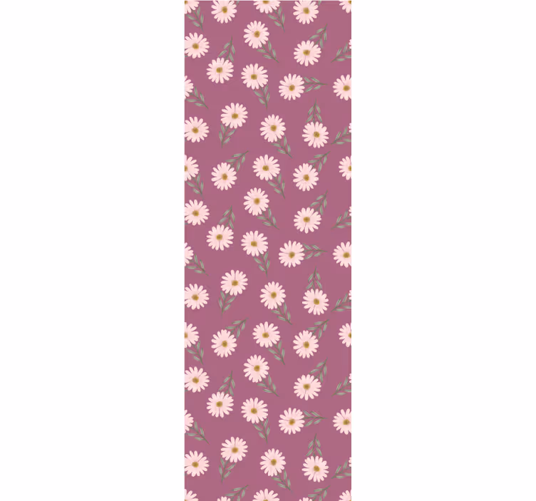 Papel pintado flores Pequeño patrón de margaritas rosadas - TenVinilo