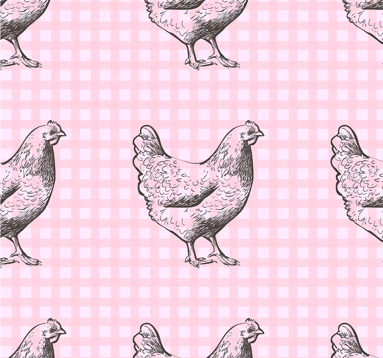 Papel tapiz cocina decoración con estampado de gallina - TenVinilo