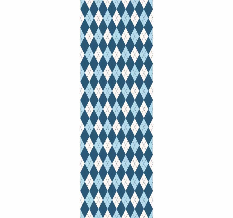 Papel pintado baño Patrón de cuadros de diamante azul - TenVinilo