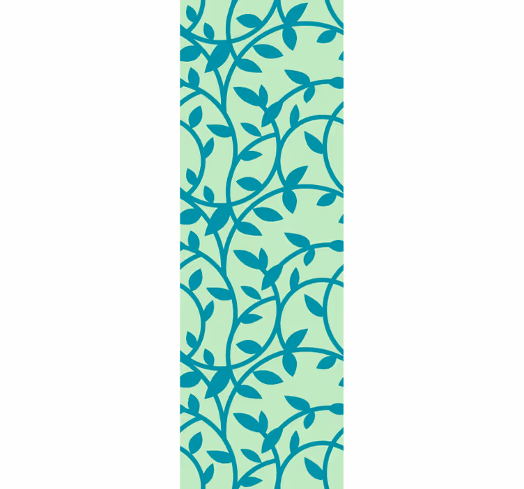 Papel pintado flores Verde con flores turquesas - TenVinilo