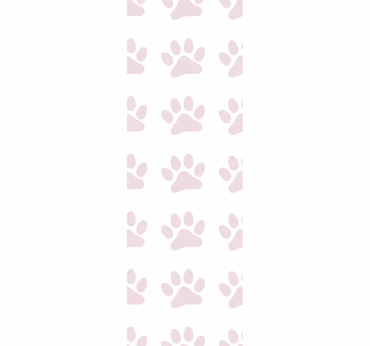 Papel pintado perros Sutiles marcas de patas de perro rosa - TenVinilo