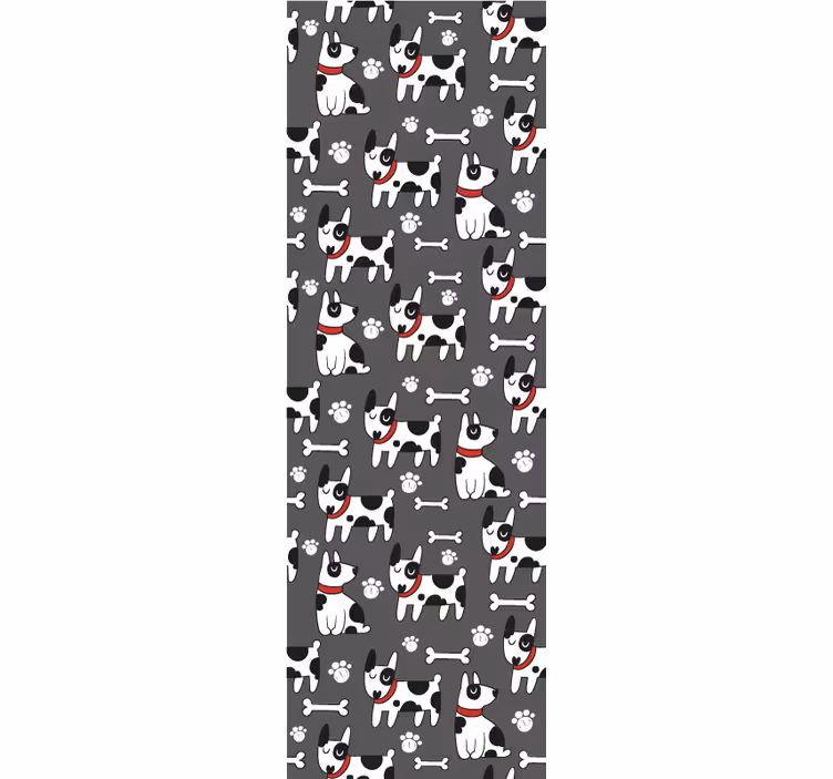 Papel tapiz perros ilustración canina juguetona - TenVinilo
