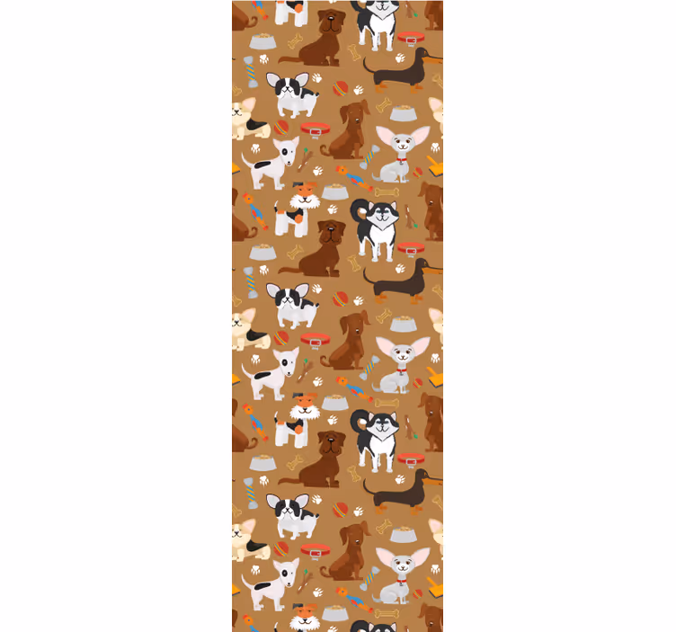 Papel tapiz perros cachorros juguetones - TenVinilo