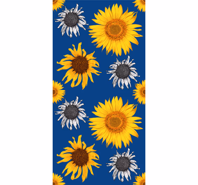 Papel pintado floral Girasoles exóticos - TenVinilo