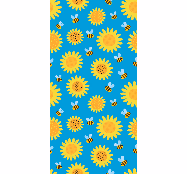 Papel tapiz flores patrón floral soleado - TenVinilo