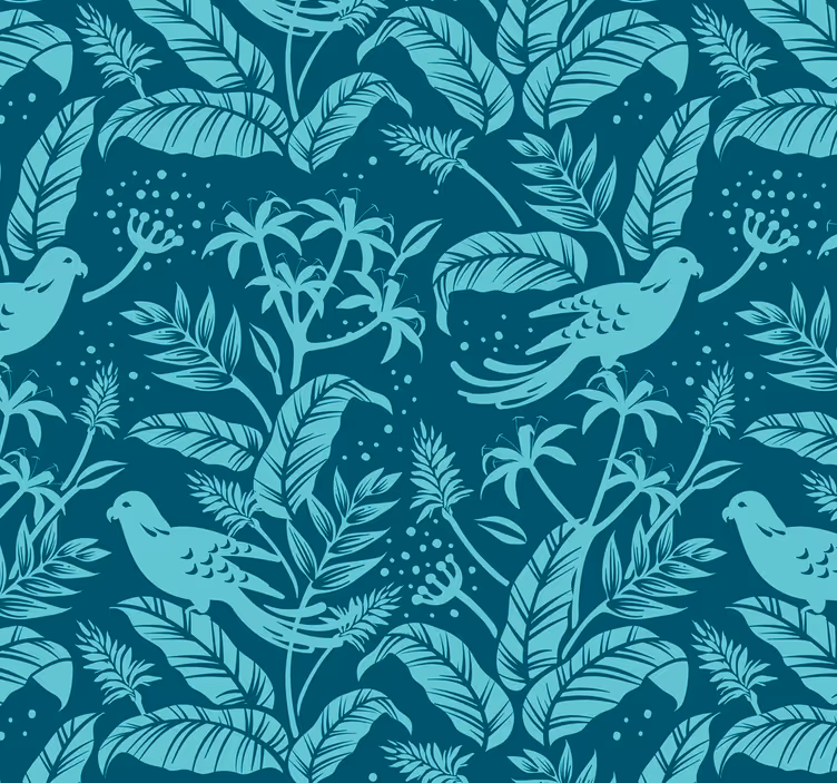 Papel pintado pájaros voladores turquesas - TenVinilo