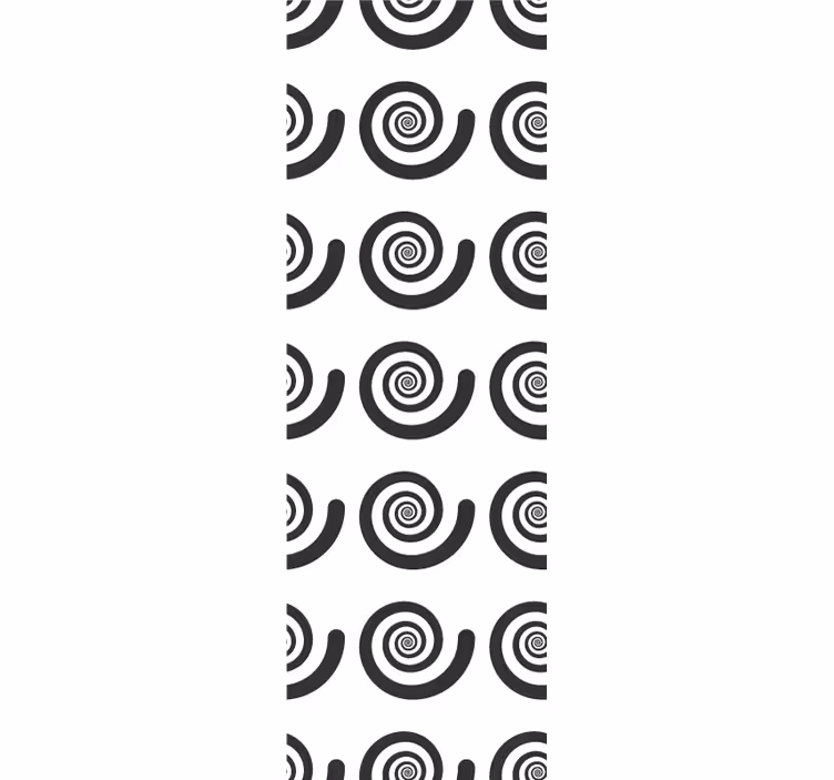 Papel pintado de arte Espiral retro hipnótica en blanco y negro - TenVinilo