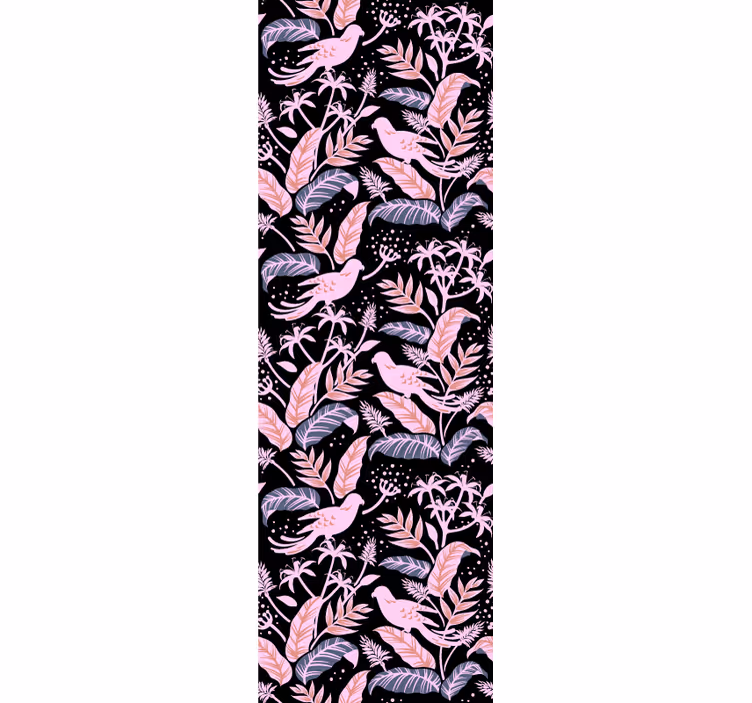 Papel tapiz ornamental pájaros armonía floral - TenVinilo