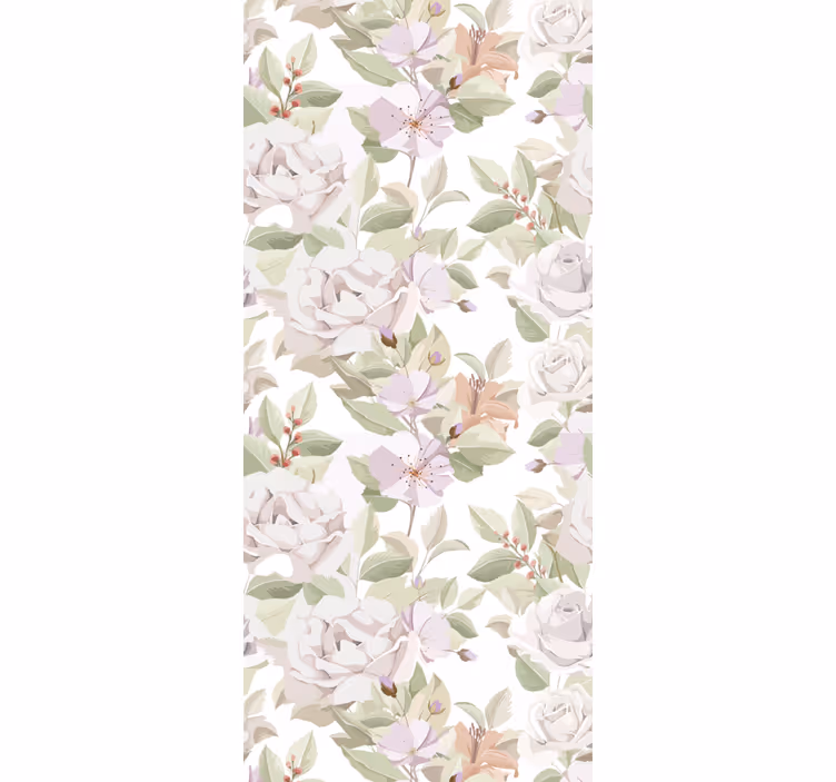 Papel pintado floral Elegante patrón floral sin fisuras - TenVinilo