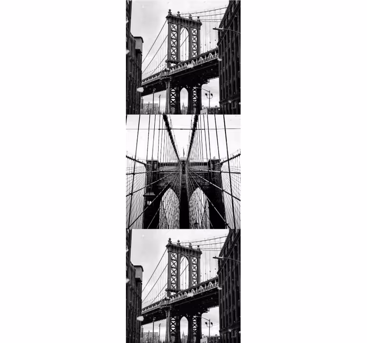 Papel pintado Nueva York Collage del puente de brooklyn - TenVinilo