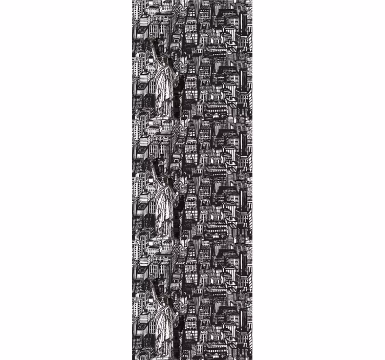 Papel tapiz ciudades estatua collage urbano - TenVinilo