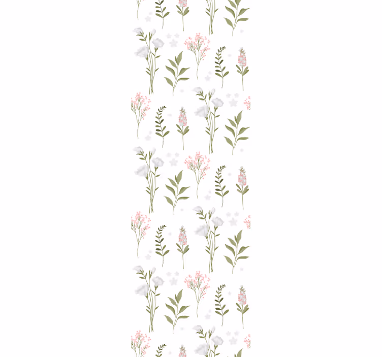 Papel pintado flores Patrón minimalista de flores silvestres - TenVinilo