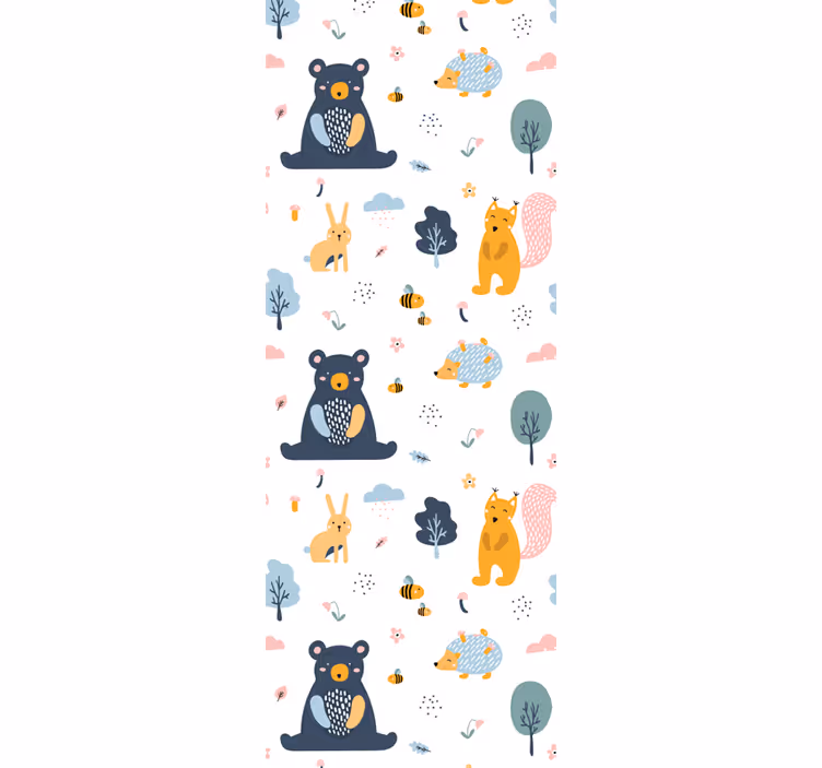 Papel tapiz bebé animales del bosque - TenVinilo