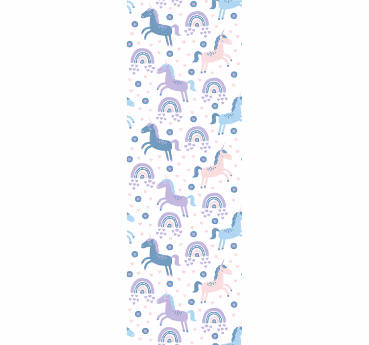 Papel tapiz bebé unicornios caprichosos - TenVinilo