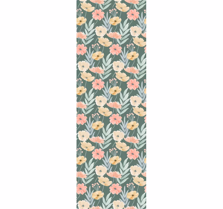 Papel tapiz flores estampado de flores en ramo - TenVinilo