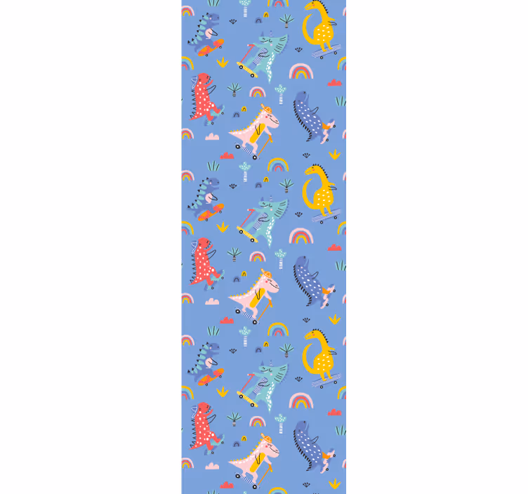 Papel tapiz dinosaurios dinosaurios patinando - TenVinilo