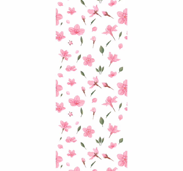 Papel pintado flores Acuarela flores de color rosa pastel - TenVinilo