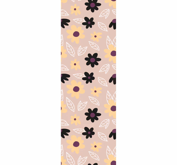 Papel pintado flores Coloridas flores modernas con fondo beige - TenVinilo