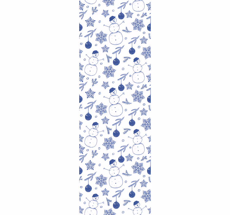 Papel tapiz navidad patrón de muñecos de nieve navideños - TenVinilo