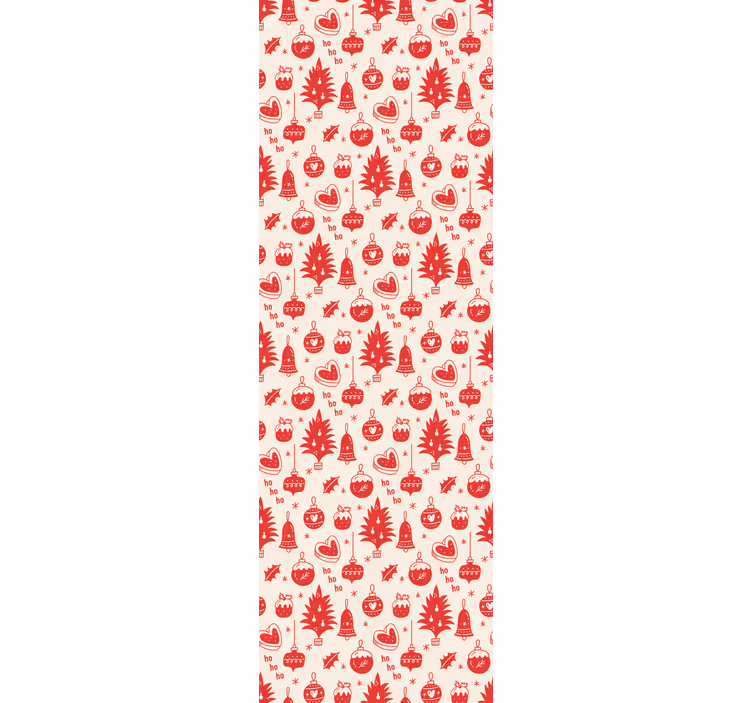 Papel pintado navidad Lindo patrón de navidad rojo y rosa - TenVinilo