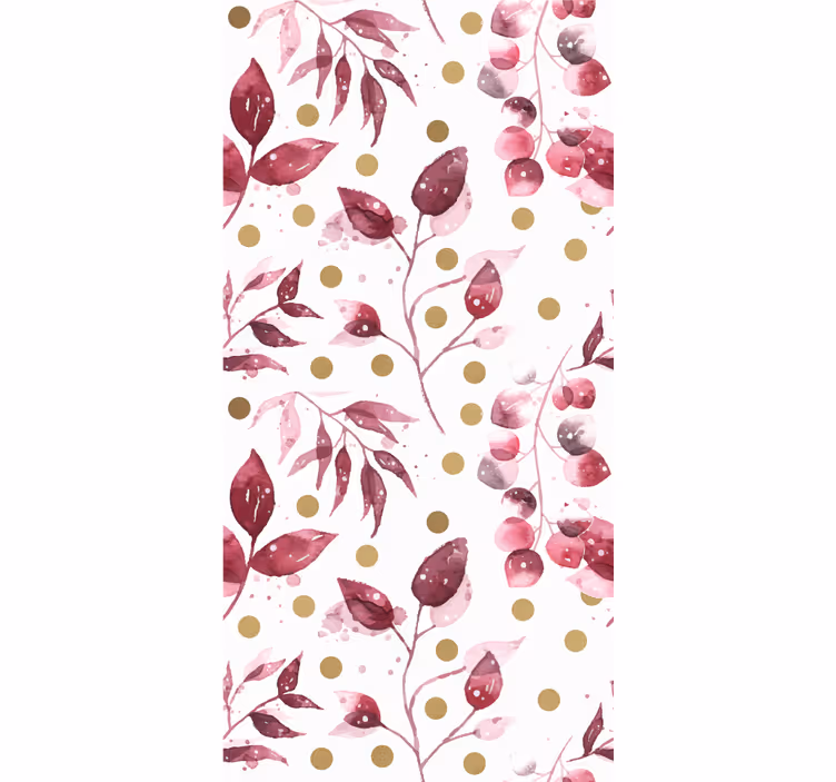 Papel tapiz floral motivo de lunares botánicos - TenVinilo