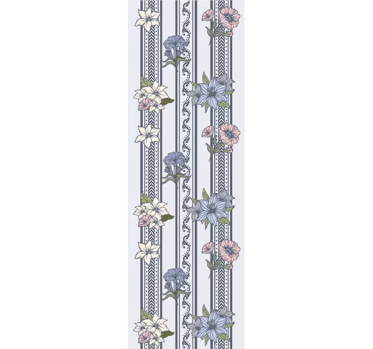 Papel clásico Diseño floral de rayas vintage - TenVinilo
