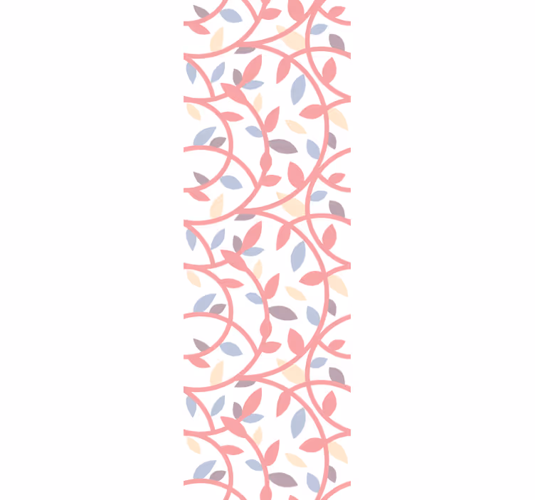 Papel pintado salón Ramas de color pastel dibujadas a mano - TenVinilo