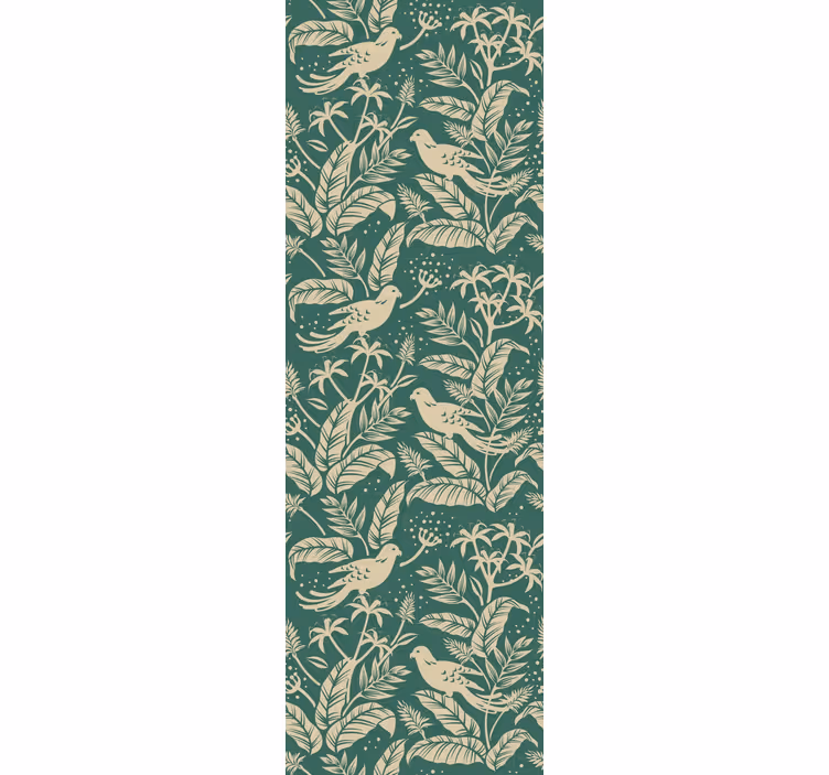 Papel tapiz pájaros aviario botánico - TenVinilo
