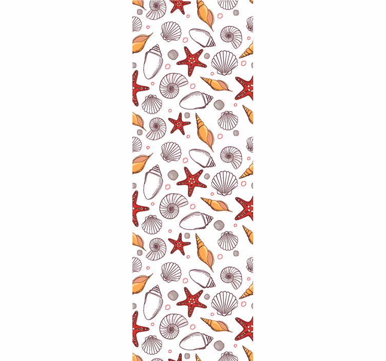 Papel pintado baño Diseño de patrón elegante de concha - TenVinilo