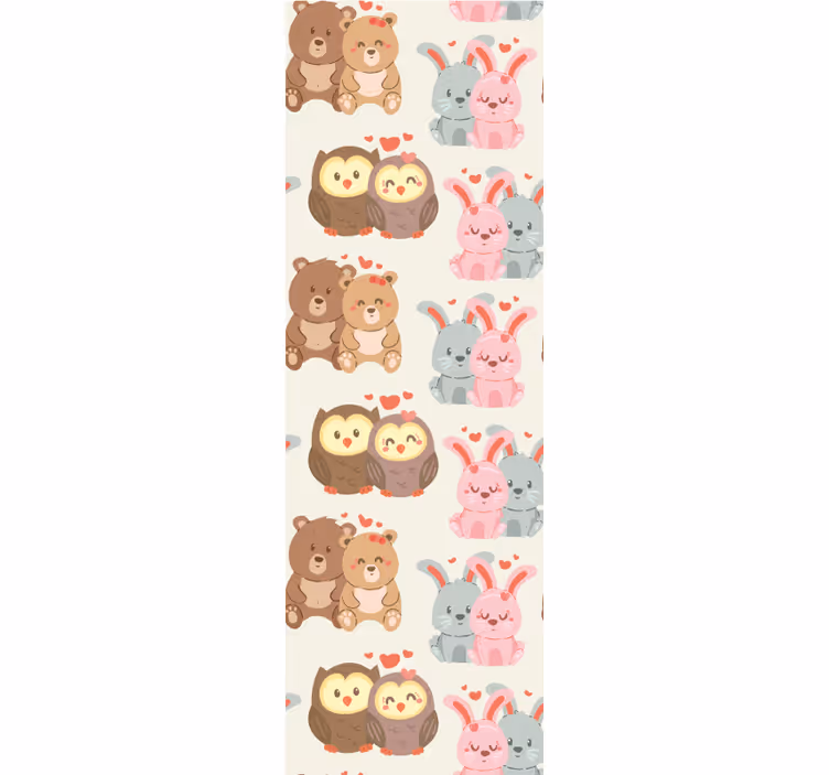 Papel tapiz animales adorables parejas de animales - TenVinilo