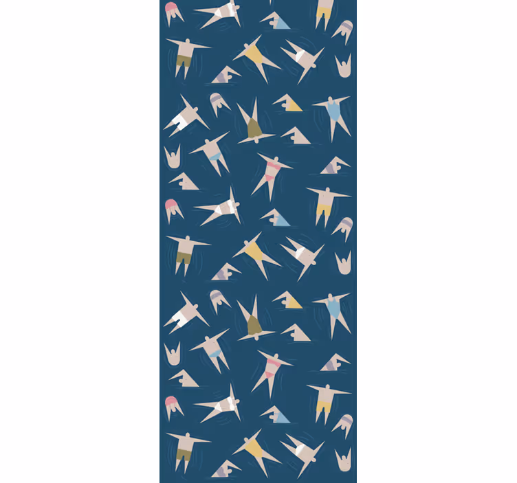 Papel pintado baño Patrón de figuras de natación - TenVinilo