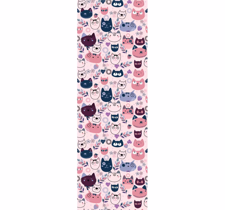 Papel tapiz gatos caras de gato juguetonas - TenVinilo