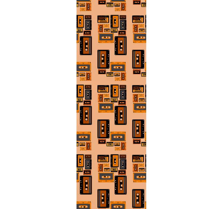 Papel pintado retro Patrón de cassette de los 80 - TenVinilo