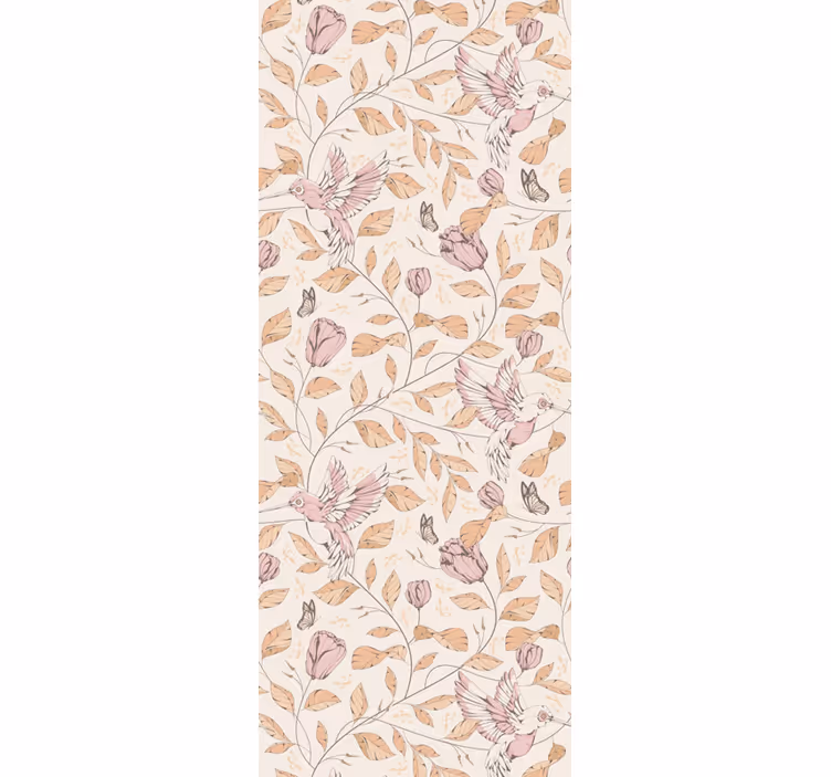 Papel tapiz flores delicado motivo beige - TenVinilo