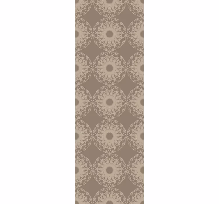 Papel tapiz ornamental intrincado patrón circular beige - TenVinilo