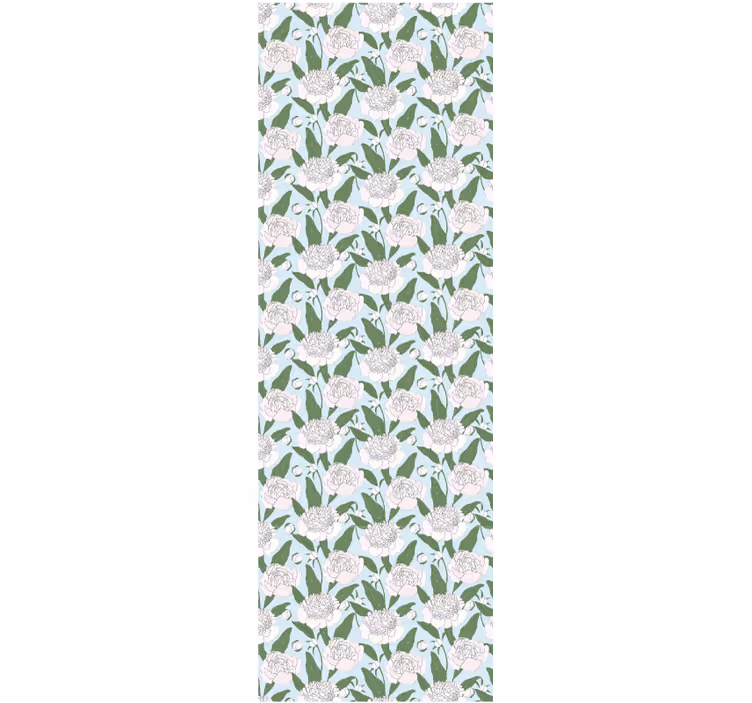 Papel tapiz flores delicado patrón blanco - TenVinilo