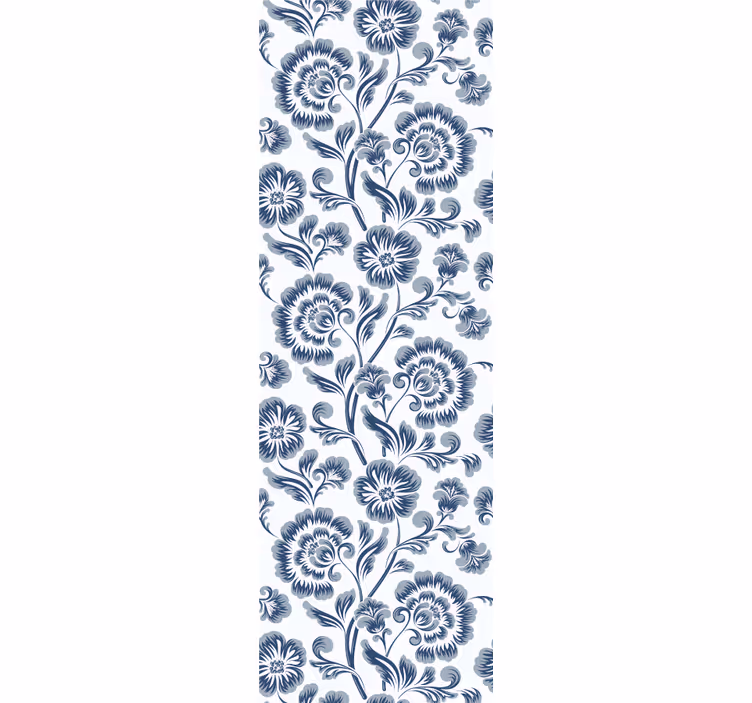 Papel tapiz flores patrón gris marino - TenVinilo