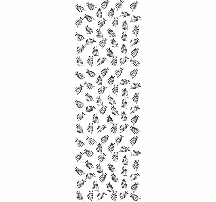 Papel tapiz hojas patrón simple en blanco y negro - TenVinilo