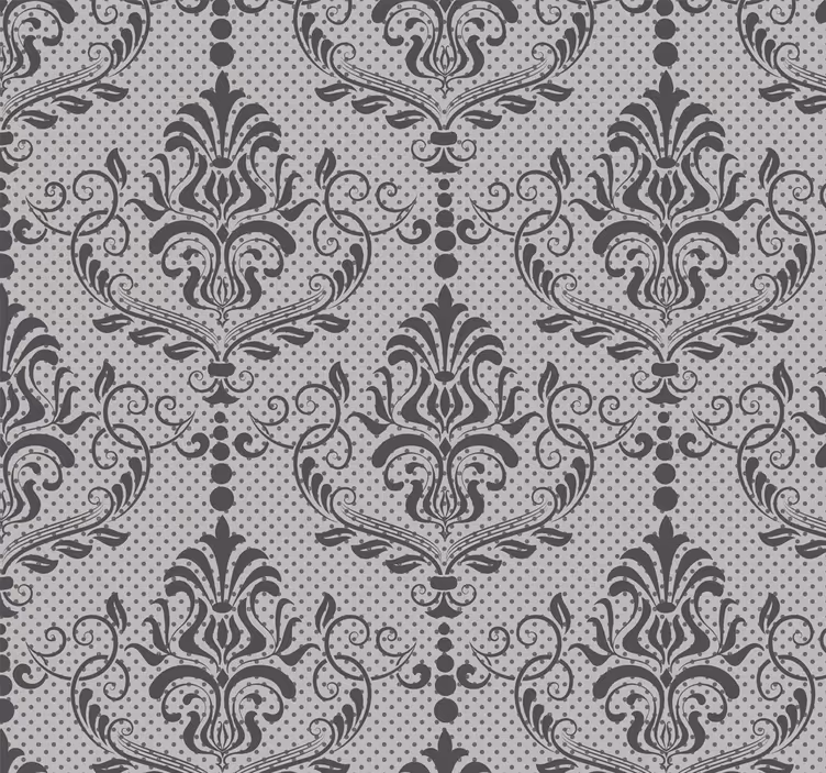 Papel ornamental motivos florales grises - TenVinilo