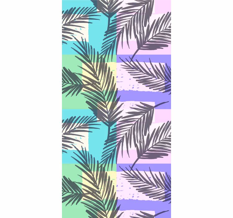 Papel pintado naturaleza Palmeras sobre fondo cuadrado tropical - TenVinilo