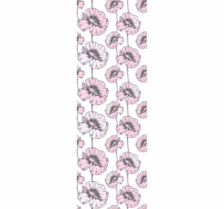 Papel tapiz flores patrón simple rosa - TenVinilo