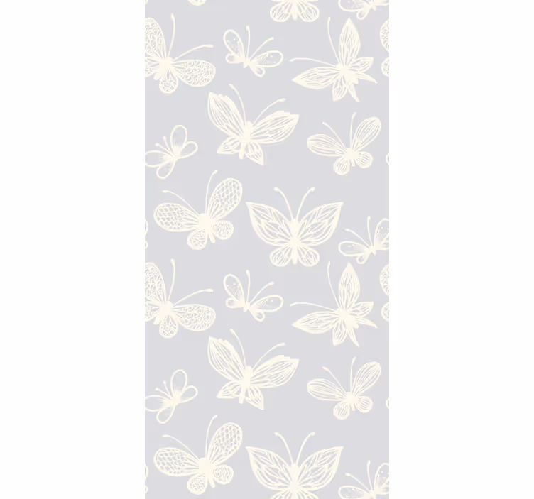 Papel pintado infantil Patrón de mantequilla blanco y gris - TenVinilo