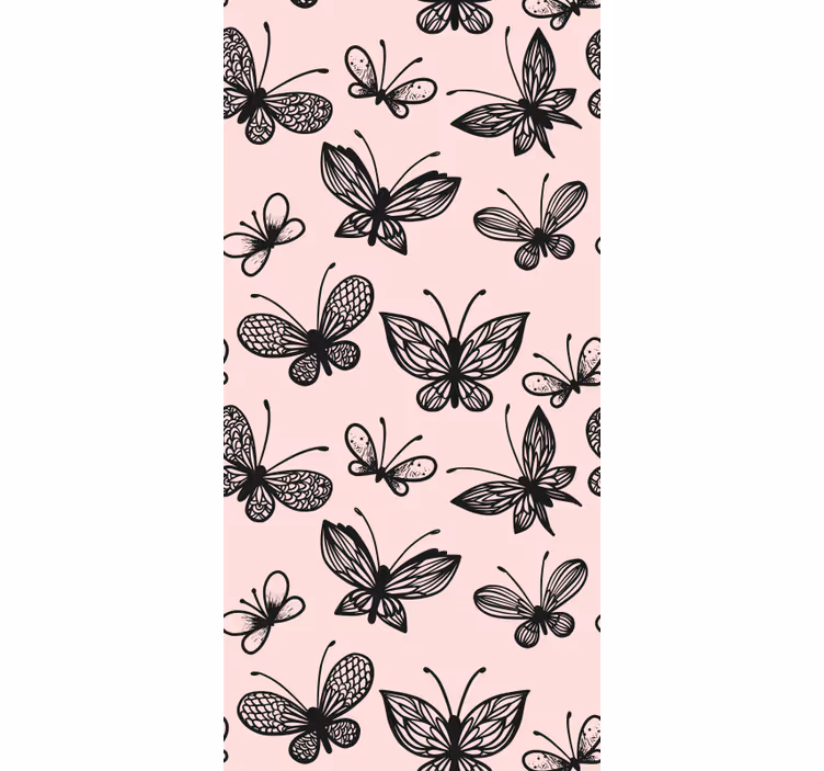 Papel pintado juvenil Pequeño patrón de mariposa negra - TenVinilo